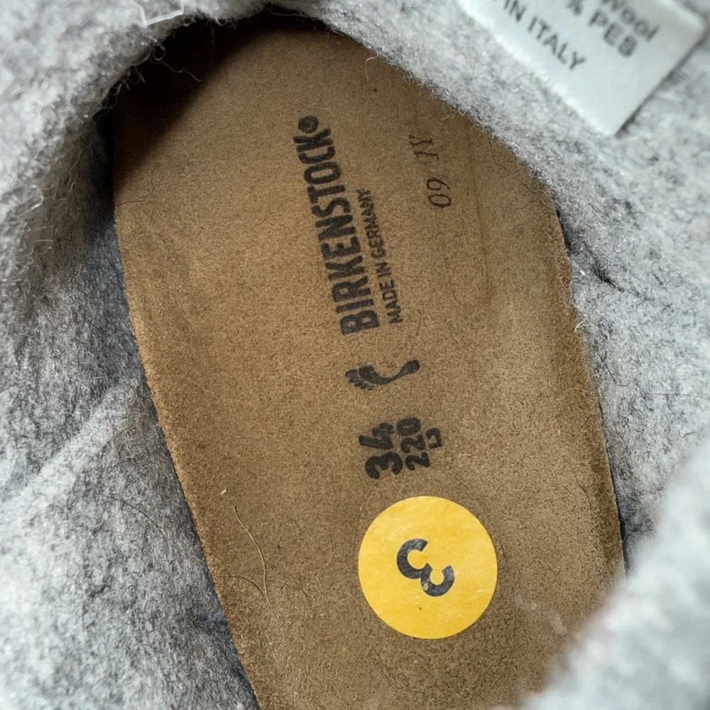 BIRKENSTOCK ANDERMATT SHEARLING ANTHRACITE LIGHT GREY🦋 - Picture 9 of 11